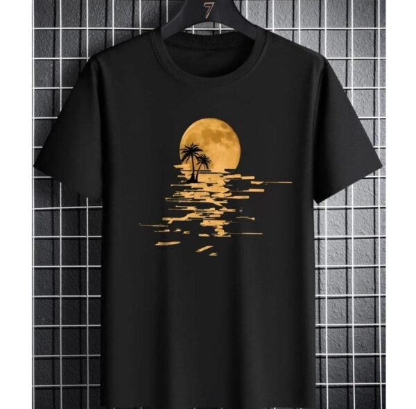 BLACK SPIDER GRAPHIC COTTON TEE FOR MEN