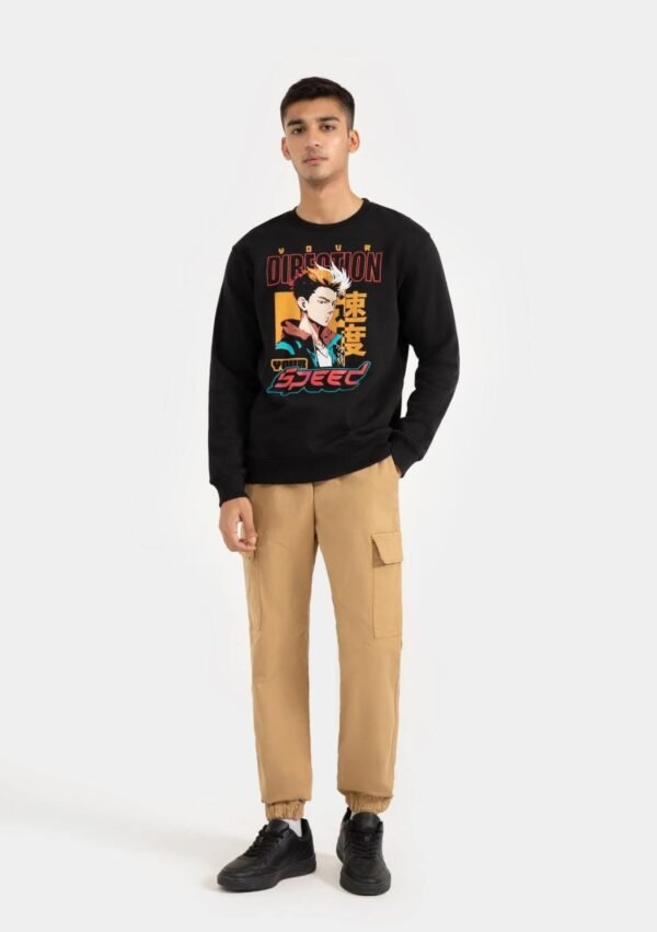 BLACK GRAPHIC SWEATSHIRT