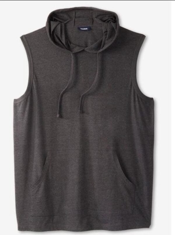 Charcoal Lightweight Jersey Muscle Hoodie