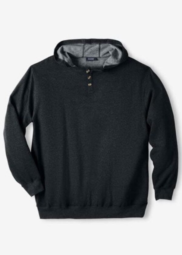 Henley Fleece Pullover Hoodie
