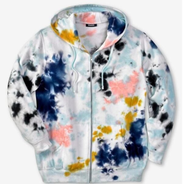 Cool Blue Marble Fleece Big & Tall Size Zipper Hoodie