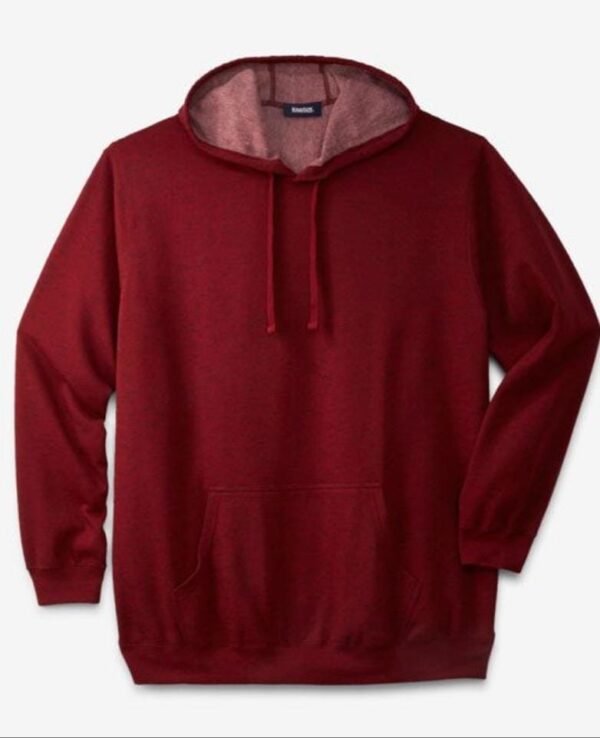 Burgundy Marl Fleece Big & Tall Size Pullover Hoodie