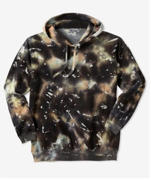 Burnout Tie Dye Novelty Fleece Pullover Hoodie