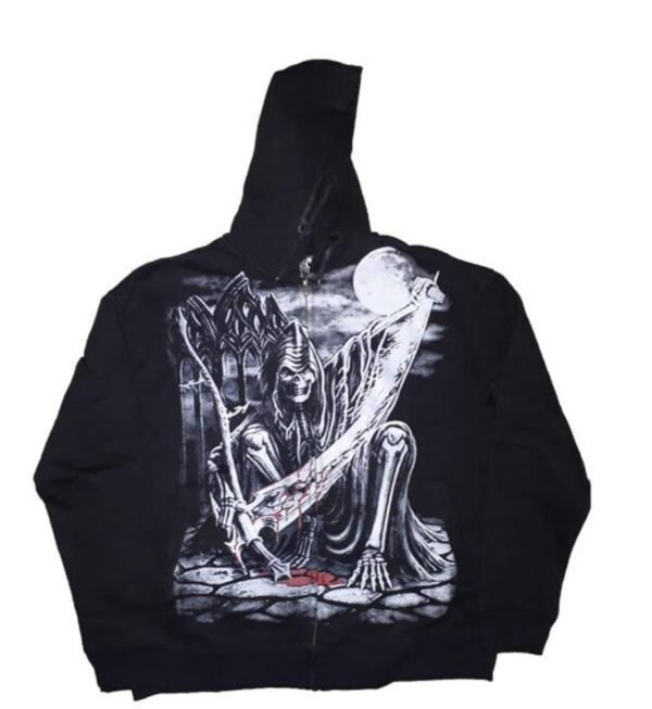 Black Printed Big Size Hoodie