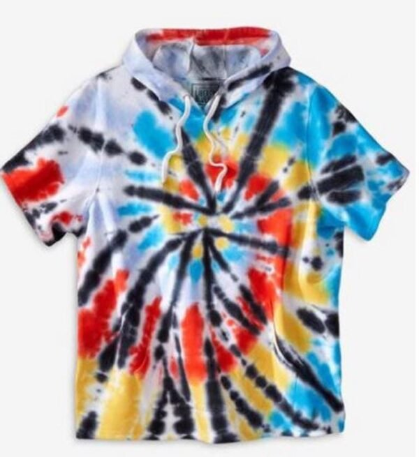 Tie Dye Short Sleeve Hoodie