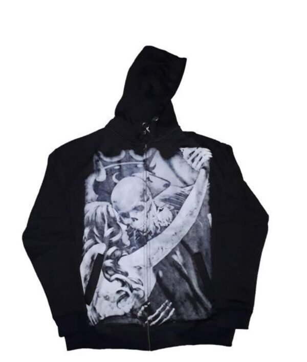 Black Printed Big Size Hoodie