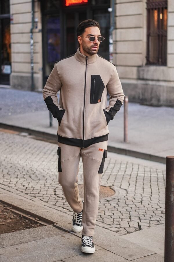 Nextage Beige Cotton Fleece Tracksuit